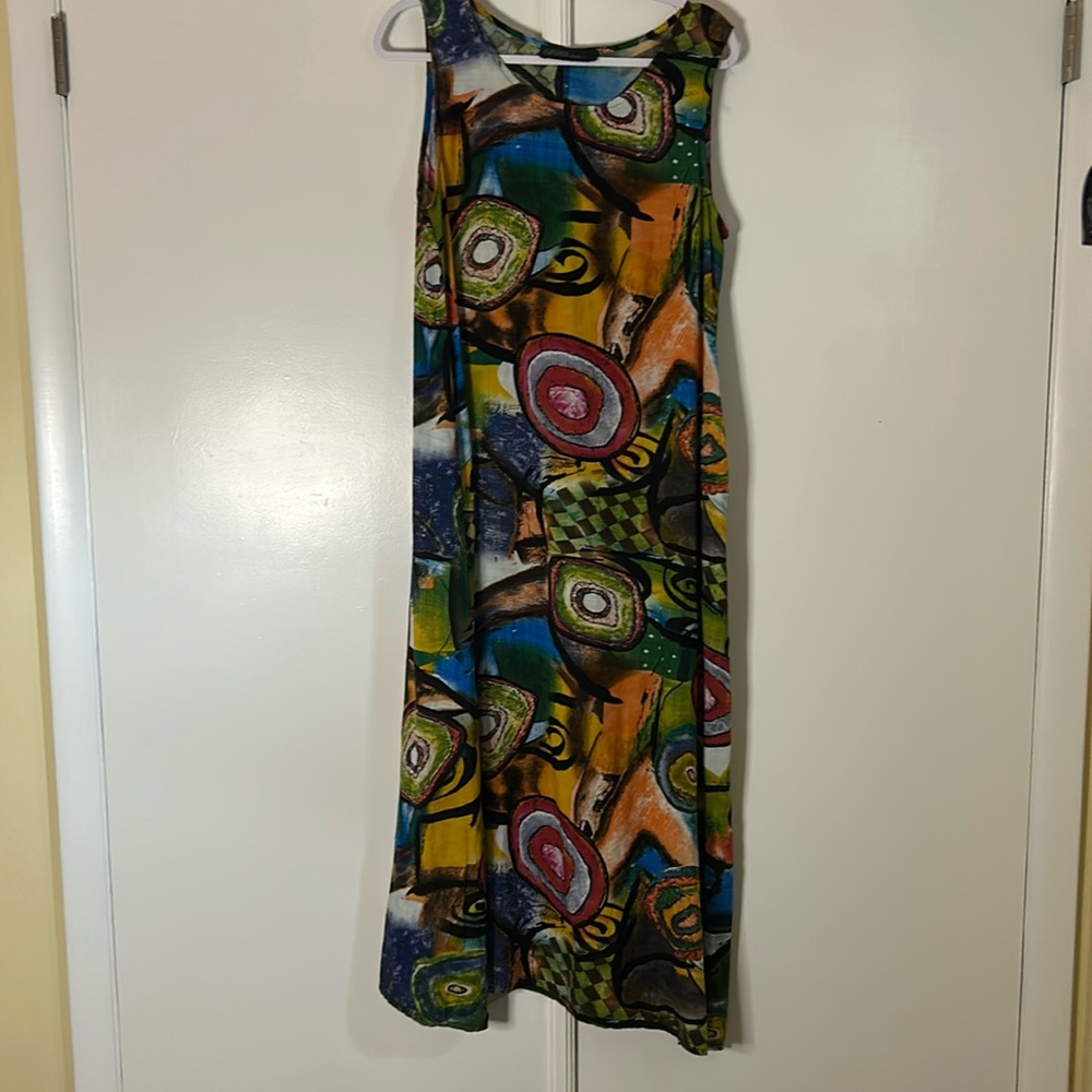 Zanzea Multicolor Abstract Maxi Dress